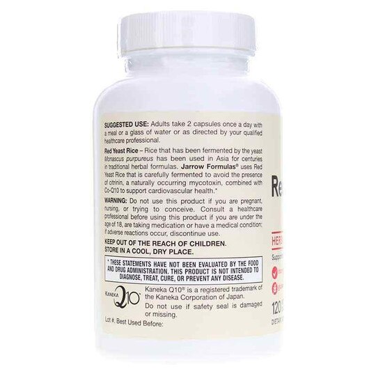 Red Yeast Rice + Co-Q10, 120 Veg Capsules, JRF