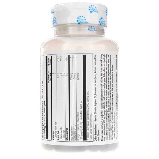 Red Yeast Rice CoQ-10 Omega 3 ActivGels, 60 Softgels, KAL