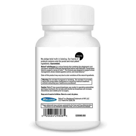 Relora with Bacopa, 60 Veg Capsules, DL