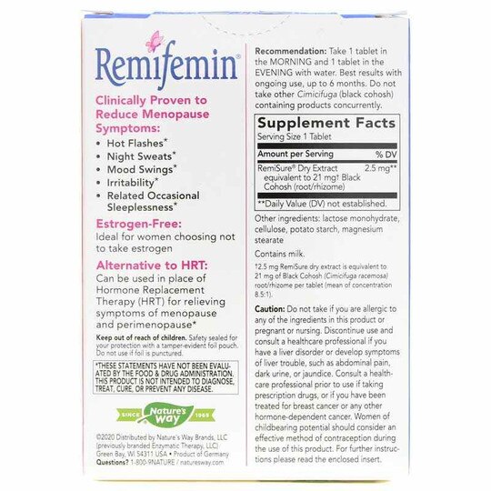 Remifemin Menopause Relief, 120 Tablets, NWA