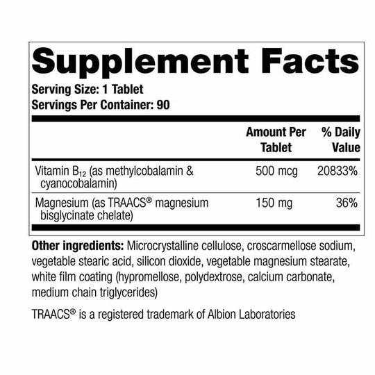 Remplir B12 & Magnesium, 90 Tablets, THGX
