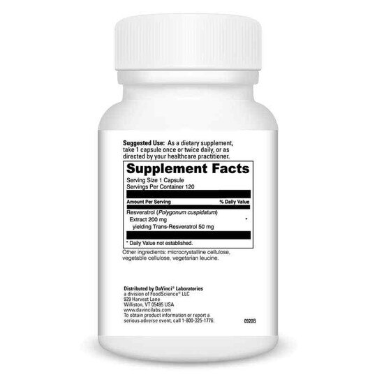 Resveratrol-50, 120 Veg Capsules, DL