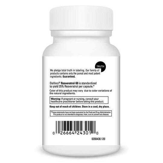 Resveratrol-50, 120 Veg Capsules, DL