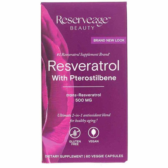 Resveratrol 500 Mg with Pterostilbene, 60 Veg Capsules, RVN