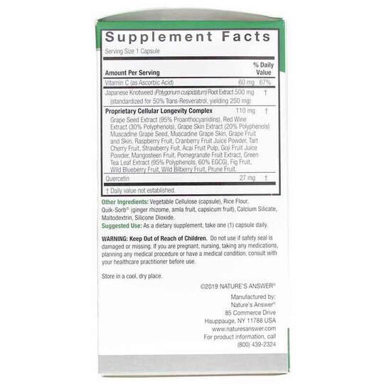 Resveratrol, 60 Veg Capsules, NAN