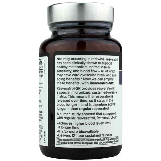 Resveratrol-SR 12-Hour Sustained Release, 30 Veg Capsul, QOL