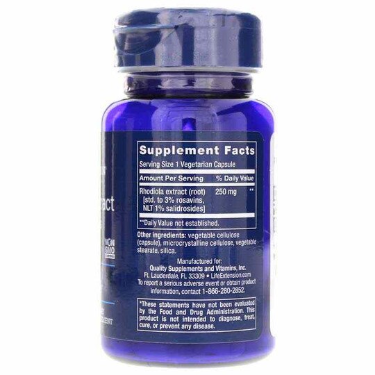 Rhodiola Extract 250 Mg, 60 Veg Capsules, LFE