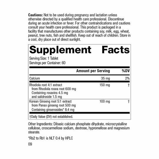 Rhodiola & Ginseng Complex, 60 Tablets, SP