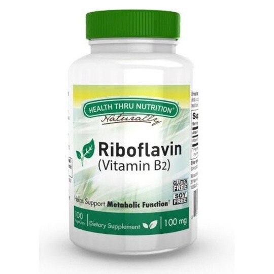 Riboflavin as Vitamin B2 100 Mg, 100 Veg Capsules, HTN
