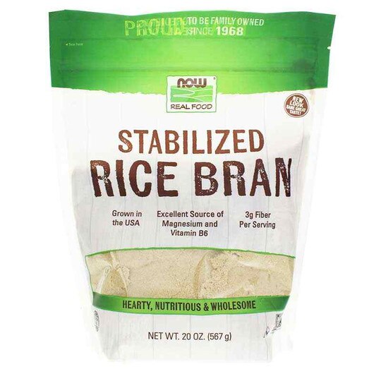 Rice Bran Powder Stabilized, 20 Oz, NOW