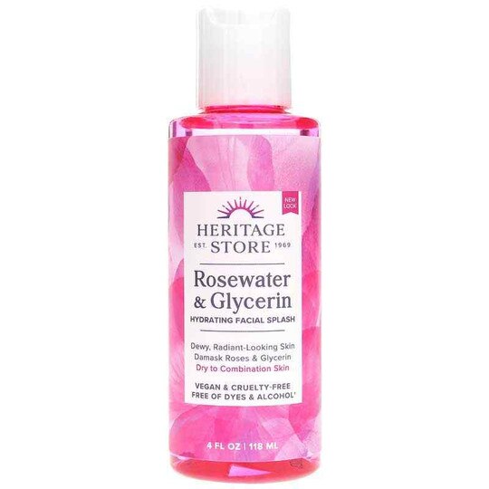 Rosewater & Glycerin Hydrating Facial Splash, 4 Oz, HRS