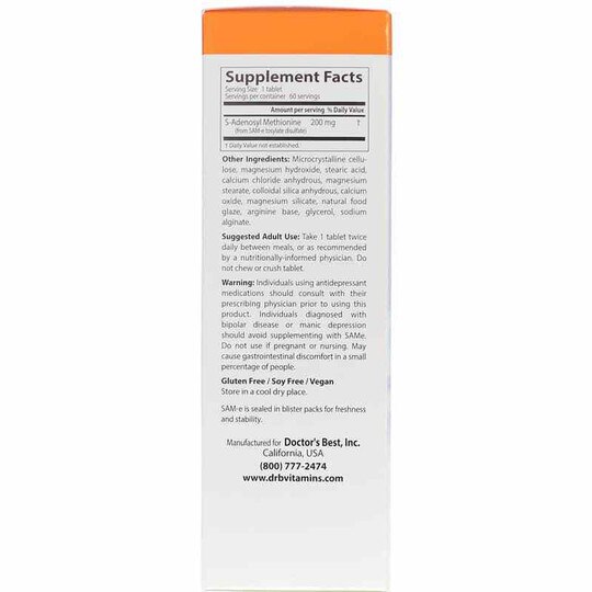 SAM-e 200 Mg, 60 Enteric Coated Tablets, DRB