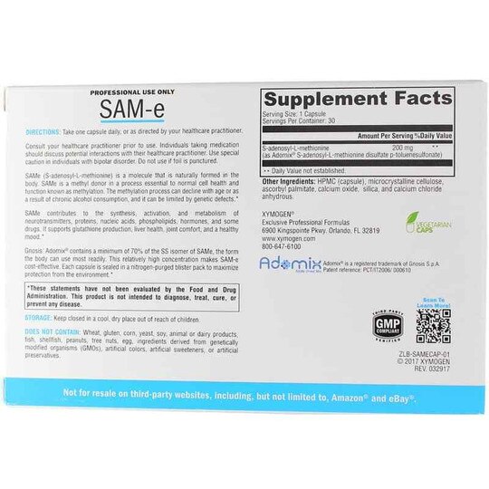 SAM-e, 30 Veg Capsules, XYM