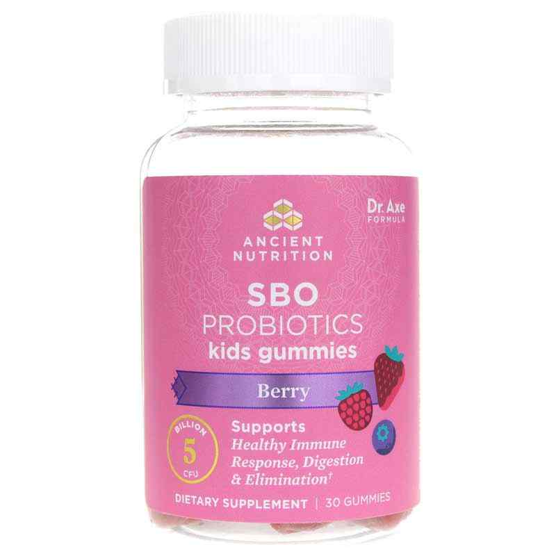 SBO Probiotics Kids Gummies 5 Billion CFU Berry, 30 Gummies, Ancient Nutrition