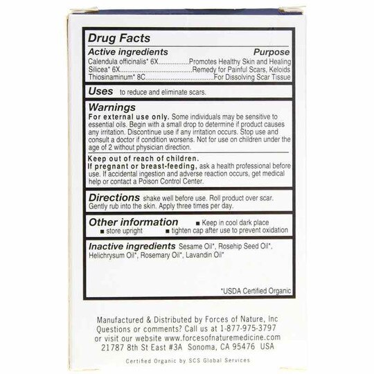 Scar Organic Plant Medicine Rollerball, .14 Oz, FON