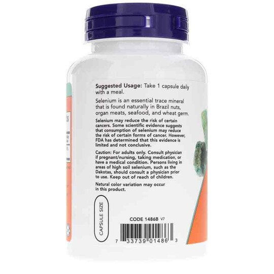 Selenium 200 Mcg Yeast-Free, 180 Veg Capsules, NOW