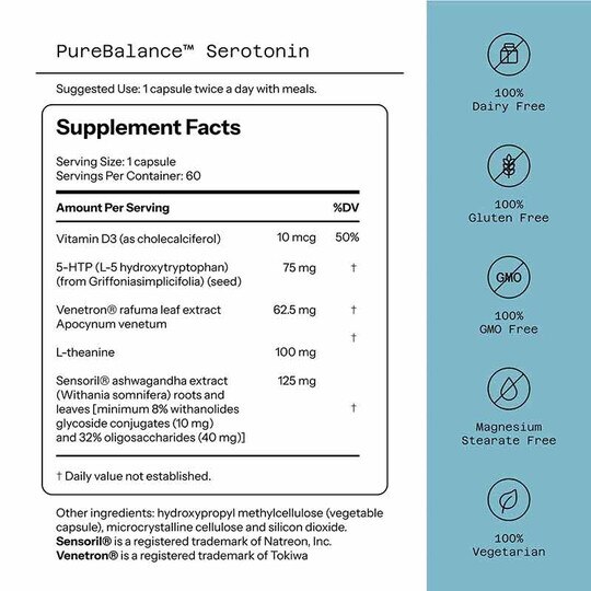PureBalance Serotonin, 90 Veg Capsules, QOL