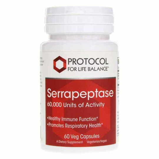 Serrapeptase 60,000 Units, 60 Veg Capsules, PFLB