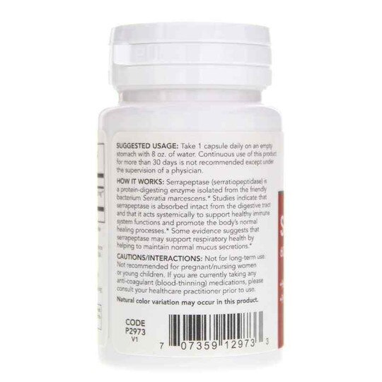 Serrapeptase 60,000 Units, 60 Veg Capsules, PFLB
