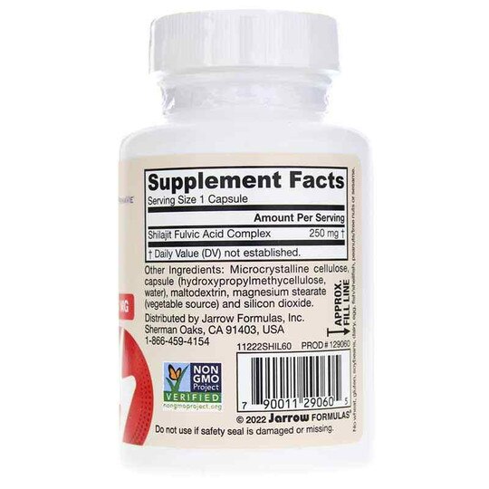 Shilajit Fulvic Acid Complex 250 Mg, 60 Veg Capsules, JRF
