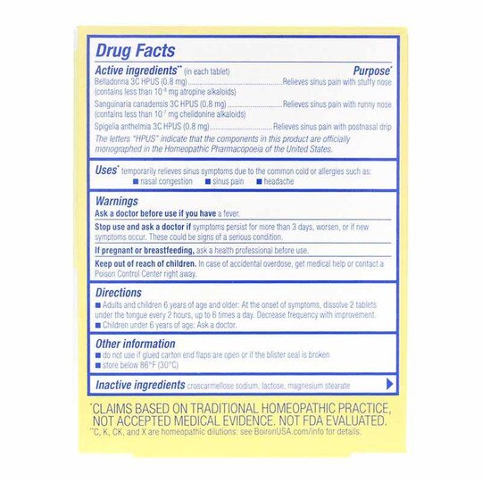 SinusCalm, 60 Tablets, BOR