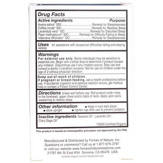 Sleep Well Organic Plant Medicine Roll On, .14 Oz, FON