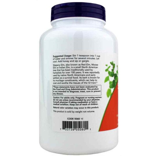 Slippery Elm Powder, 4 Oz, NOW