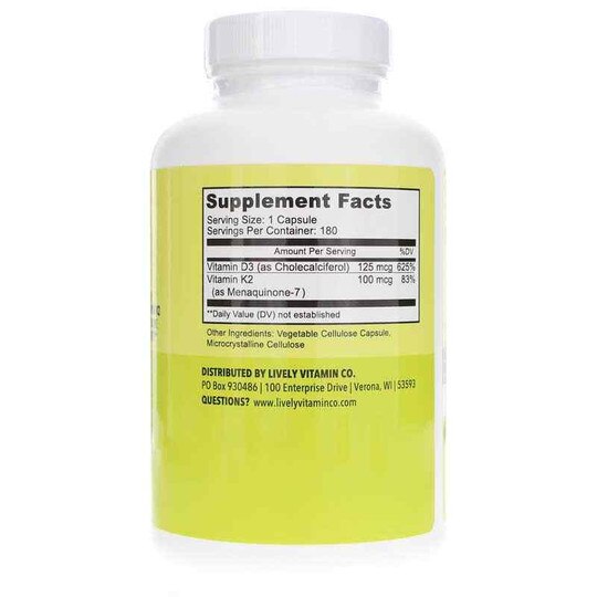 Solar Power Vitamin D3 5000 IU, 180 Capsules, LVIT