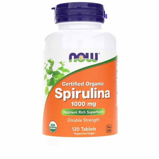 Spirulina 1000 Mg Organic, 120 Tablets, NOW