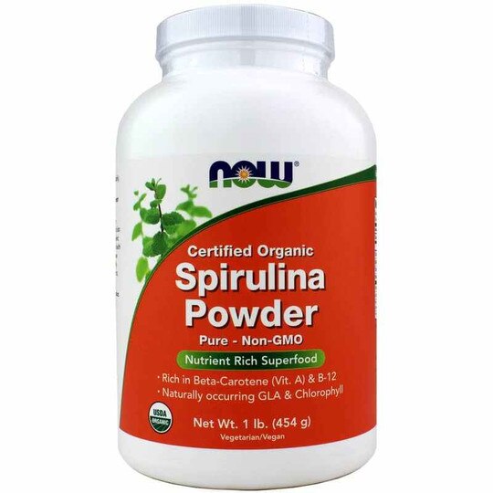 Spirulina Organic Pure Powder, 16 Oz, NOW