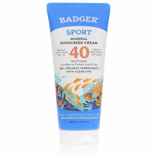 Sport Mineral Sunscreen Cream SPF 40, 2.9 Oz, BA
