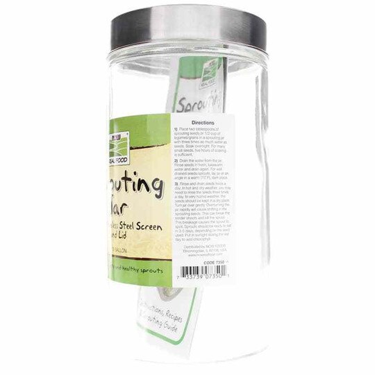 Sprouting Jar with Lid, .5 Gallon, NOW