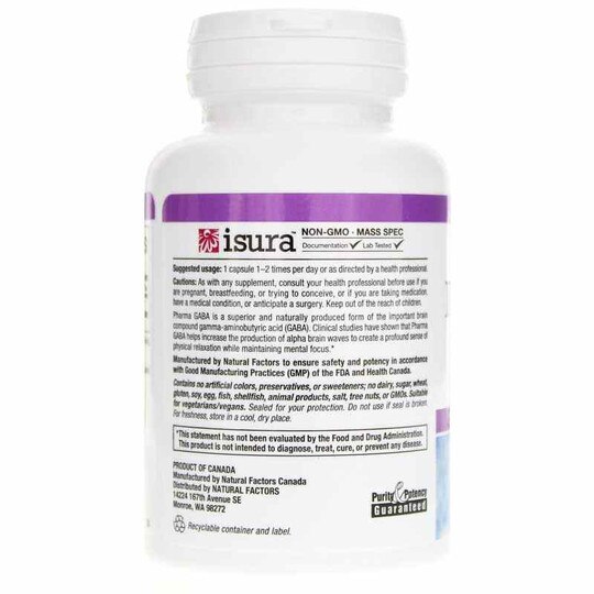 Stress-Relax Pharma GABA 250 Mg, 60 Veg Capsules, NF