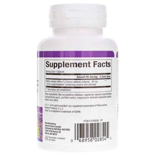 Stress-Relax Saffron Extract, 30 Veg Capsules, NF