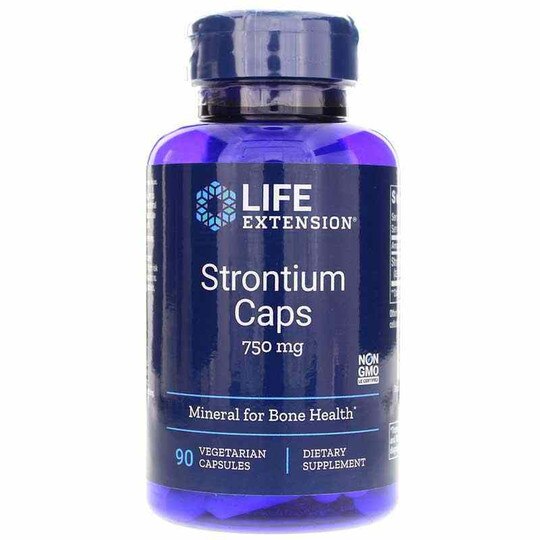 Strontium Caps 750 Mg, 90 Veg Capsules, LFE