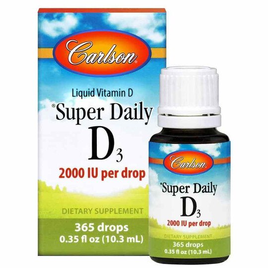 Super Daily D3 2000 IU Vitamin D Liquid, 365 Drops, CL