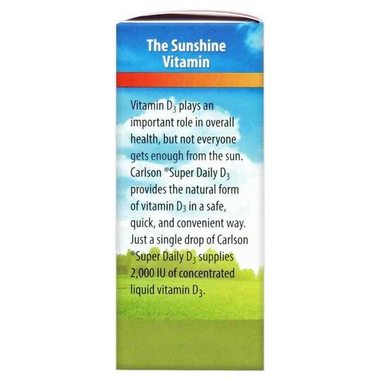 Super Daily D3 2000 IU Vitamin D Liquid, 365 Drops, CL