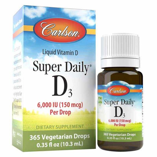 Super Daily D3 6000 IU Vitamin D Liquid, 365 Veg Drops, CL