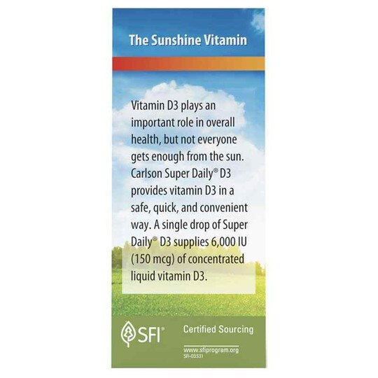 Super Daily D3 6000 IU Vitamin D Liquid, 365 Veg Drops, CL