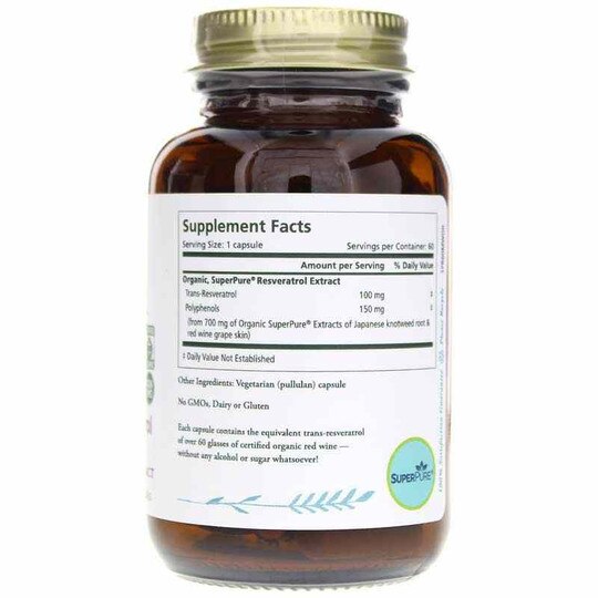 SuperPure Resveratrol Organic Extract Capsules, 60 Veg, PSY