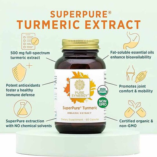 SuperPure Turmeric Organic Extract Capsules, 60 Veg Cap, PSY