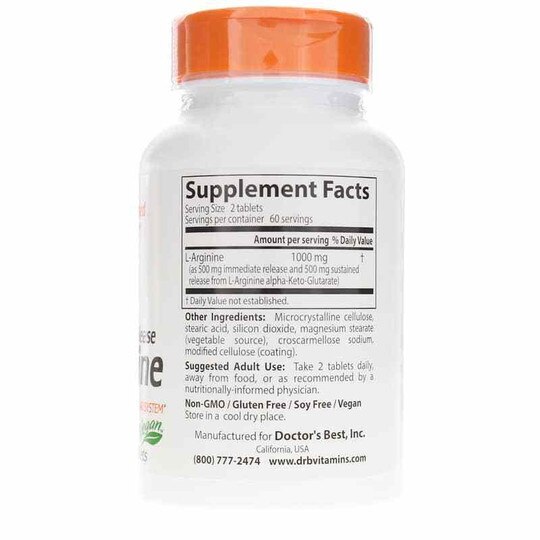 Sustained + Immediate Release L-Arginine 500 Mg, 120 Ta, DRB