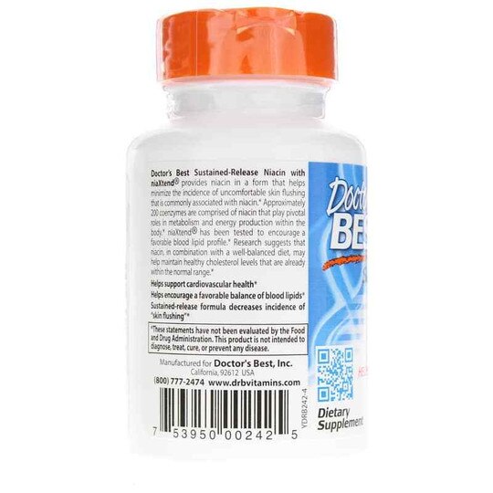 Sustained-Release Niacin 500 Mg, 120 Veg Tablets, DRB