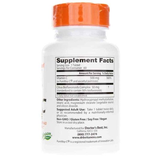 Sustained Release Vitamin C 500 Mg, 60 Tablets, DRB