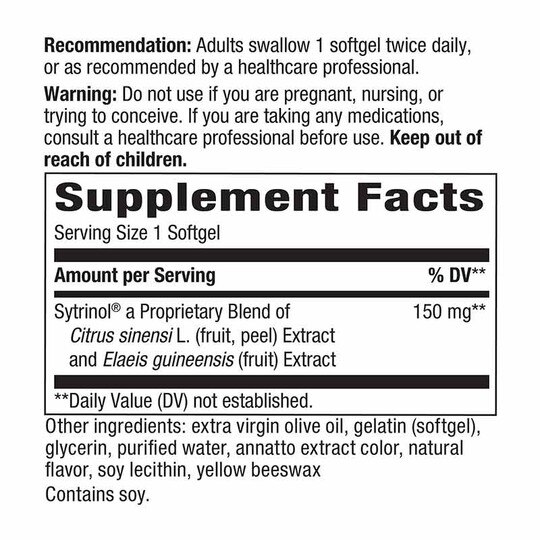 Sytrinol Cholesterol Control, 60 Softgels, NWA