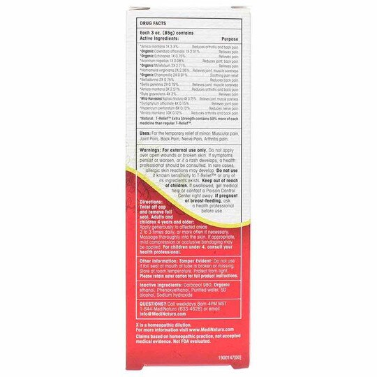 T-Relief Arnica +12 Extra Strength Pain Relief Gel, 3 Oz, MDN