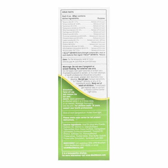 T-Relief Arnica +12 Arthritis Pain Relief Cream, 2 Oz, MDN