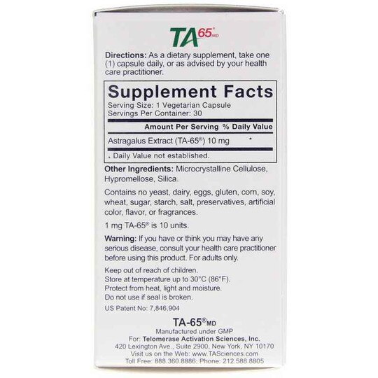 TA-65 Cell Rejuvenation, 30 Capsules, TAS