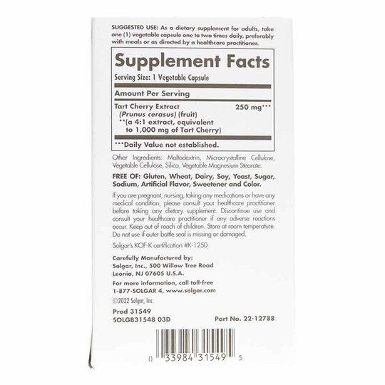 Tart Cherry 1000 Mg, 90 Veg Capsules, SLG