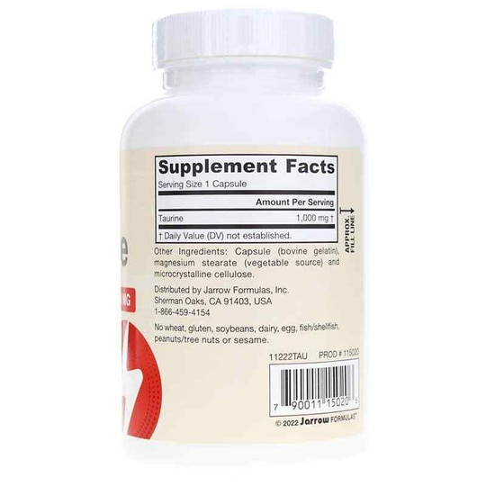 Taurine 1000 Mg, 100 Capsules, JRF